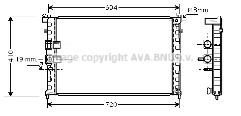 Radiateur de moteur AVA QUALITY COOLING PEA2232