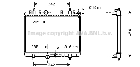 Radiateur de moteur AVA QUALITY COOLING PEA2241