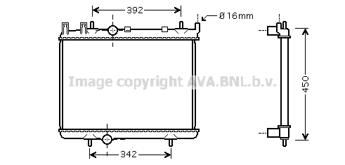 Radiateur de moteur AVA QUALITY COOLING PEA2263