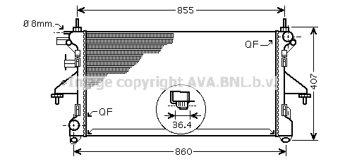 Radiateur de moteur AVA QUALITY COOLING PEA2304