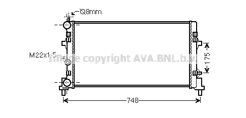 Radiateur de moteur AVA QUALITY COOLING STA2037