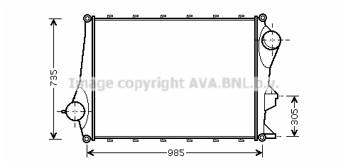 Radiateur d'air (Intercooler) AVA QUALITY COOLING VL4043