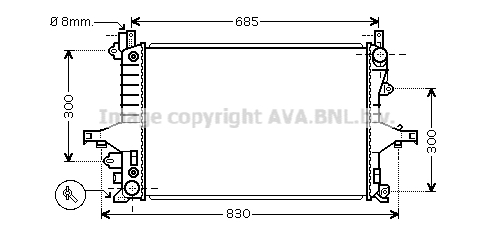 Radiateur refroidissement moteur AVA QUALITY COOLING VO2115