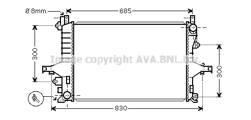 Radiateur de moteur AVA QUALITY COOLING VOA2114