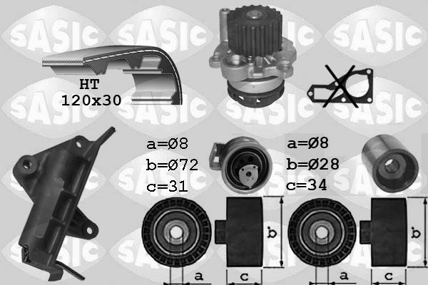 Kit de distribution + pompe à eau SASIC 3906019