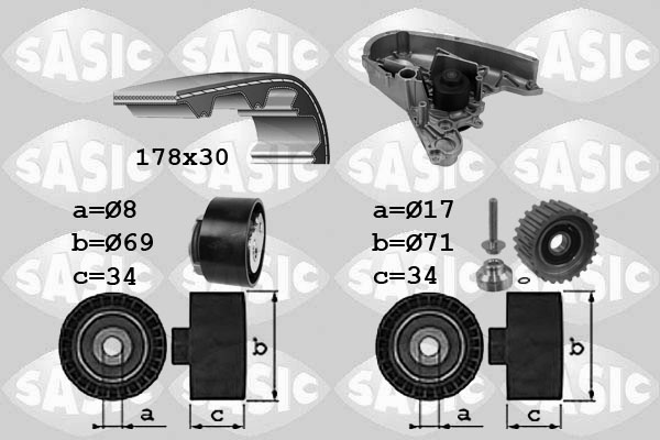 Kit de distribution + pompe à eau SASIC 3906030