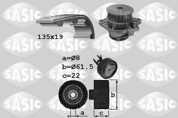 Kit de distribution + pompe à eau SASIC 3906087