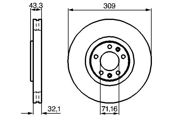 Disque de frein BOSCH 0 986 479 027 (Vendu à l'unité)