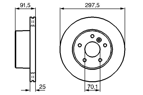 Disque de frein BOSCH 0 986 479 146 (Vendu à l'unité)