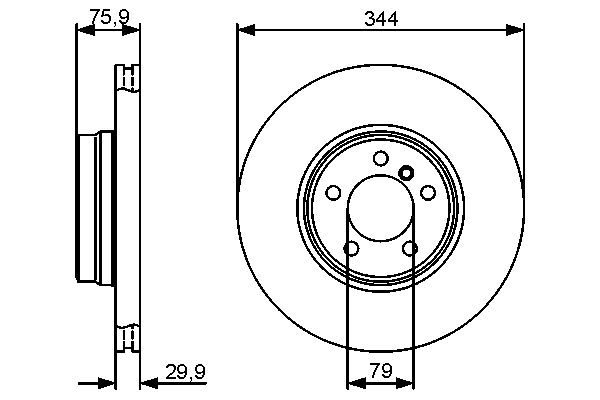 Disque de frein BOSCH 0 986 479 475 (Vendu à l'unité)