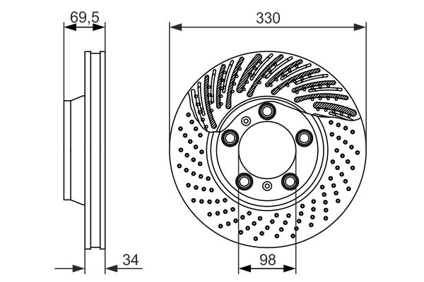 Disque de frein BOSCH 0 986 479 579 (Vendu à l'unité)