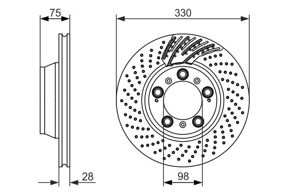 Disque de frein BOSCH 0 986 479 581 (Vendu à l'unité)