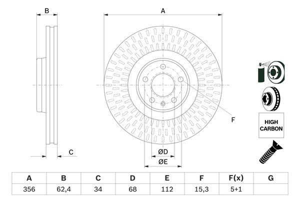 Disque de frein BOSCH 0 986 479 E39 (Vendu à l'unité)