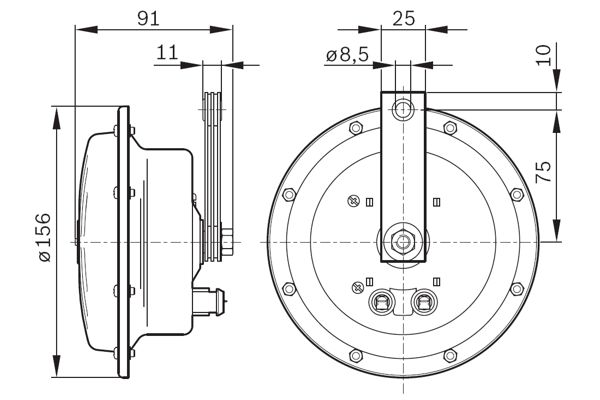 Klaxon (avertisseurs sonores) BOSCH 0 986 AH0 203