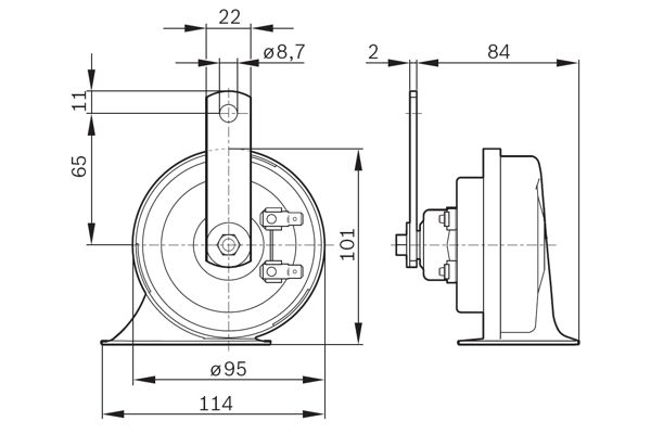 Klaxon (avertisseurs sonores) BOSCH 0 986 AH0 501