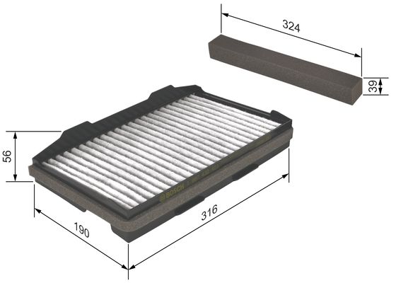 Filtre d'habitacle BOSCH 1 987 432 401