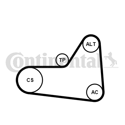 Kit de courroies d'accessoires CONTITECH 6PK1070K1