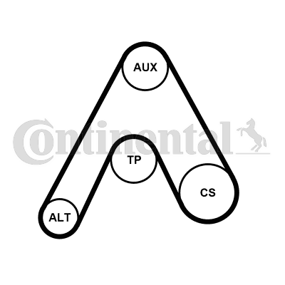 Kit de courroies d'accessoires CONTITECH 6PK1217K3