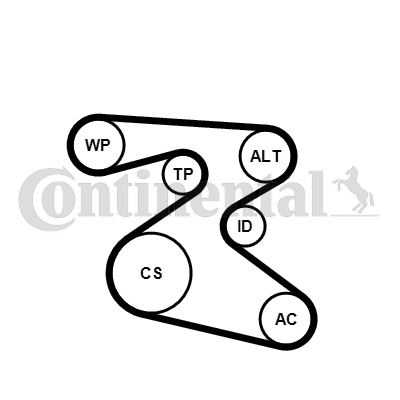 Kit de courroies d'accessoires CONTITECH 6PK1873K1