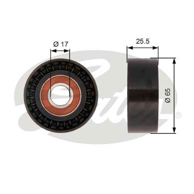 Galet enrouleur de courroie d'accessoires GATES T36394 (Vendu à l'unité)