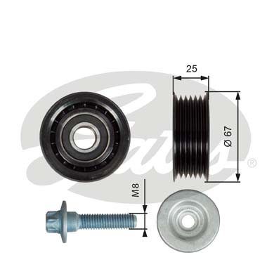 Galet enrouleur de courroie d'accessoires GATES T36619 (Vendu à l'unité)