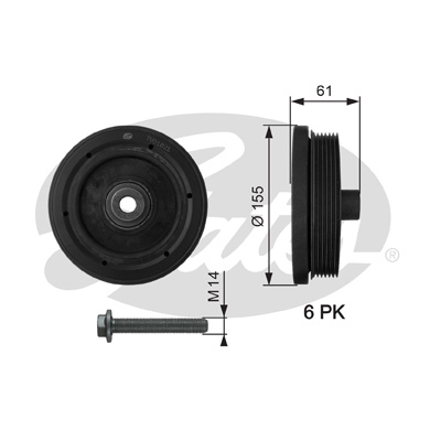 Poulie Damper GATES TVD1021A