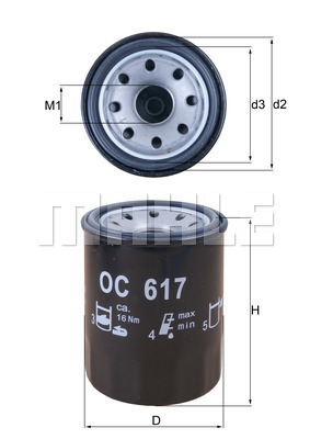 Filtre à huile KNECHT OC 617