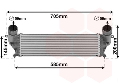 Intercooler (échangeur) VAN WEZEL 01014700