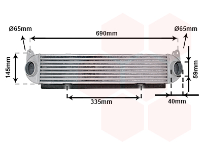 Intercooler (échangeur) VAN WEZEL 02014703