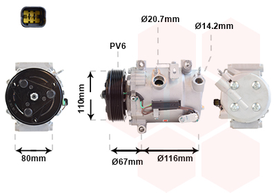 Compresseur de climatisation VAN WEZEL 0901K725