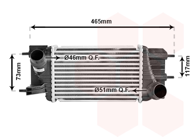 Intercooler (échangeur) VAN WEZEL 13014715