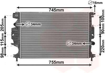 Radiateur refroidissement moteur VAN WEZEL 18012713