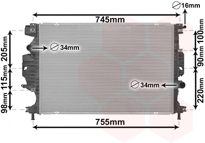 Radiateur refroidissement moteur VAN WEZEL 18012714