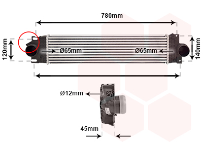 Intercooler (échangeur) VAN WEZEL 18014711