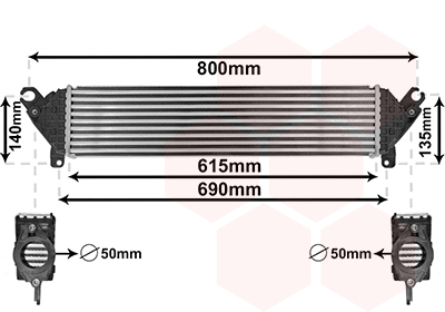 Intercooler (échangeur) VAN WEZEL 27004277