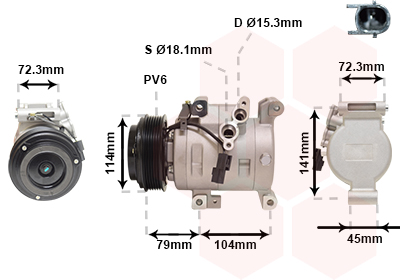 Compresseur de climatisation VAN WEZEL 2701K702