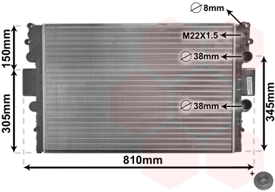 Radiateur refroidissement moteur VAN WEZEL 28002043