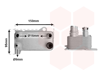 Radiateur d'huile de boîte automatique VAN WEZEL 30013704