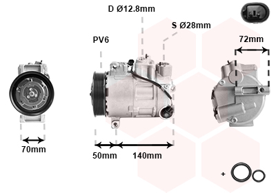 Compresseur de climatisation VAN WEZEL 3001K714