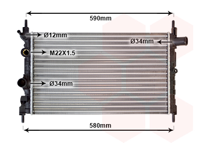 Radiateur refroidissement moteur VAN WEZEL 37002150