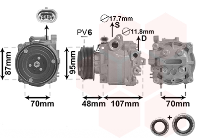 Compresseur de climatisation VAN WEZEL 3700K659