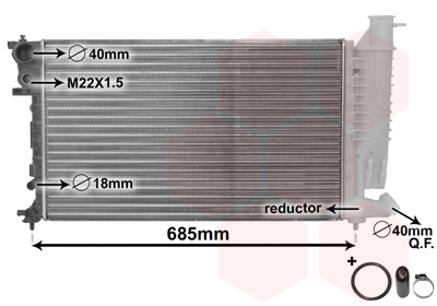 Radiateur refroidissement moteur VAN WEZEL 40002140