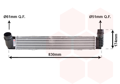 Intercooler (échangeur) VAN WEZEL 43004413