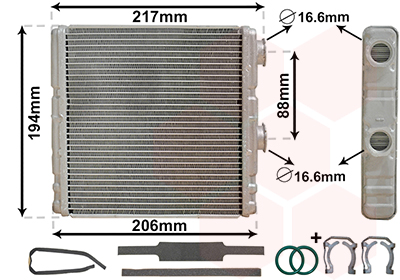 Radiateur de chauffage VAN WEZEL 43006634