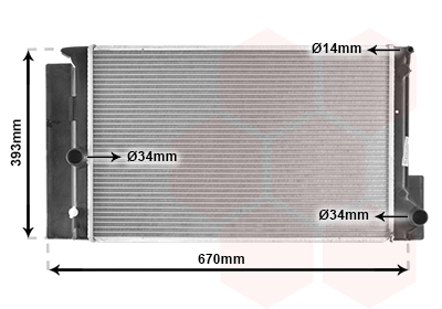 Radiateur refroidissement moteur VAN WEZEL 53002397