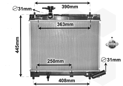 Radiateur refroidissement moteur VAN WEZEL 53002663