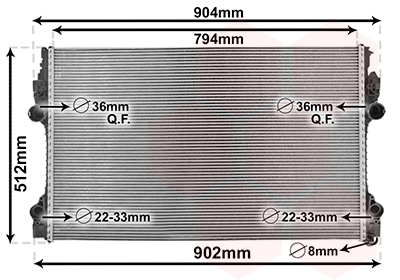 Radiateur refroidissement moteur VAN WEZEL 74012702