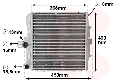 Radiateur refroidissement moteur VAN WEZEL 74012703