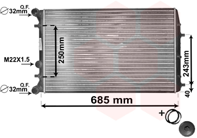 Radiateur refroidissement moteur VAN WEZEL 76002010