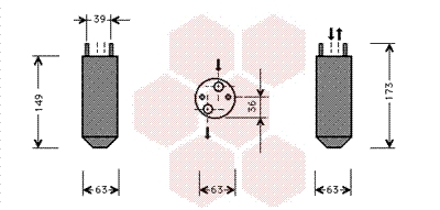 Filtre déshydrateur de climatisation VAN WEZEL 8100D023